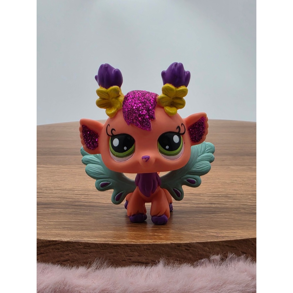 LPS Littlest Pet Shop 2616 Sparkle Fairy Orange Purple Glitter Figure